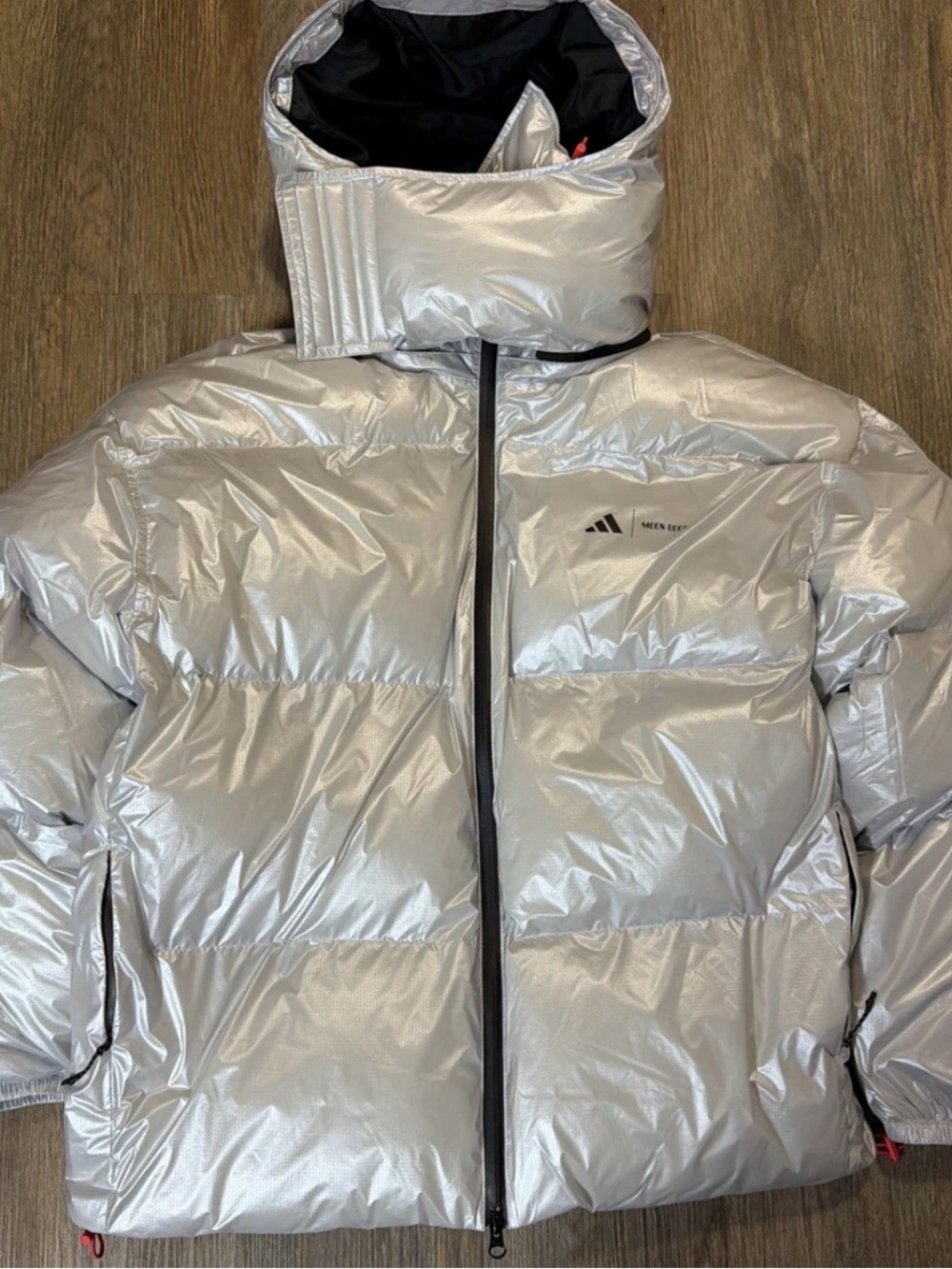 Moon Boot Silver Metallic Puffer Jacket